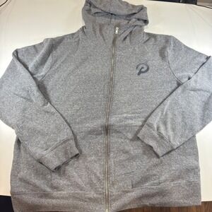 Peloton Grey Heathered Full Zip Hoodie Jacket Athletic Athleisure Logo‎ Size XXL
